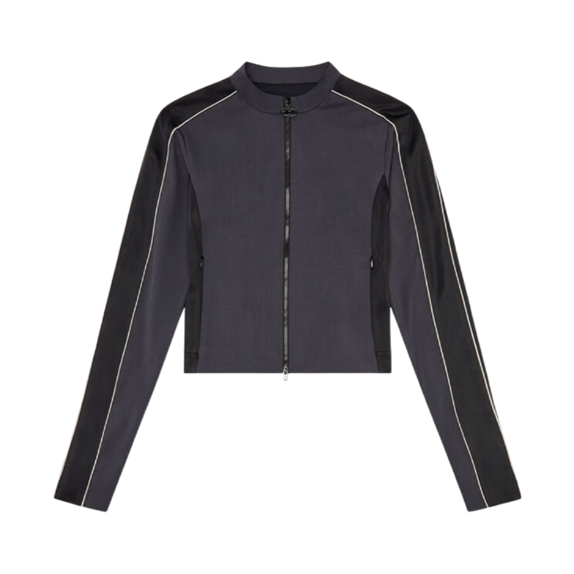 (W) 디젤 레이서 자켓 더블 니트 울 블렌드 블랙 그레이((W) Diesel Racer Jacket Double Knit and Wool Blend Black Grey)