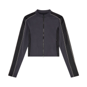(W) Diesel Racer Jacket Double Knit and Wool Blend Black Grey
