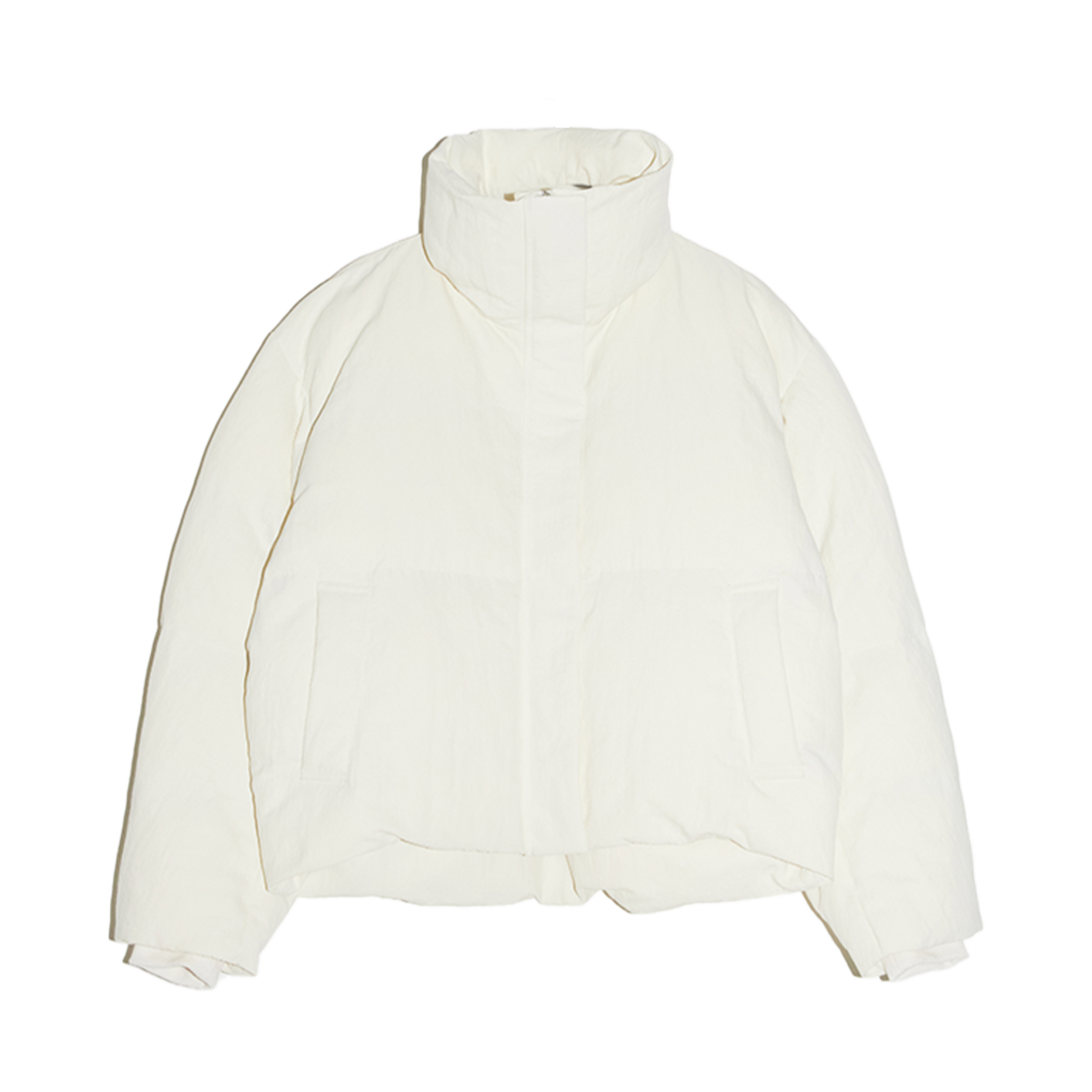 BDWTPD003IV En Or Women High Neck Puffer Jacket Ivory