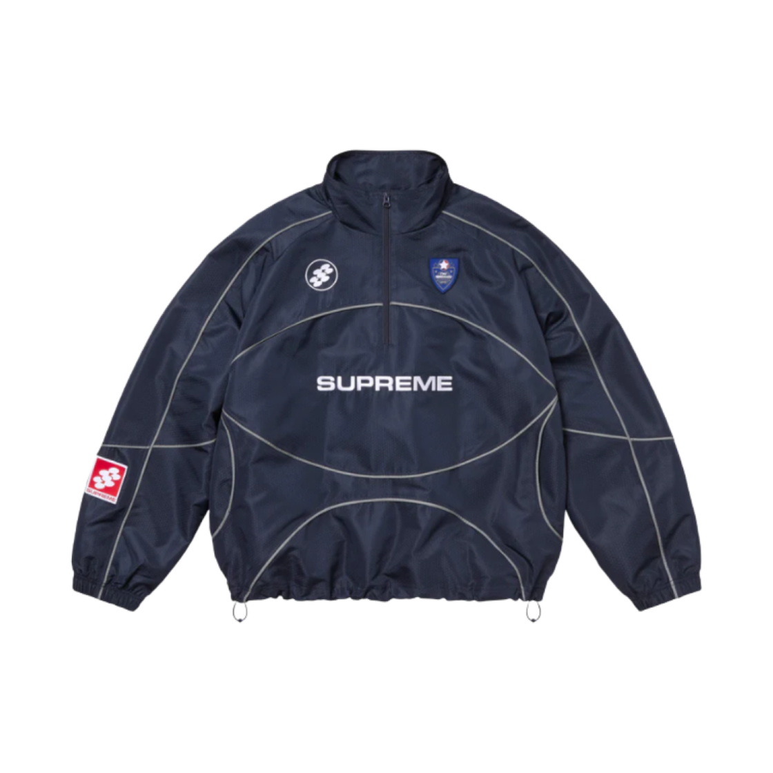 슈프림 리플렉티브 파이핑 풀오버 네이비 - 24FW(Supreme Reflective Piping Pullover Navy - 24FW)