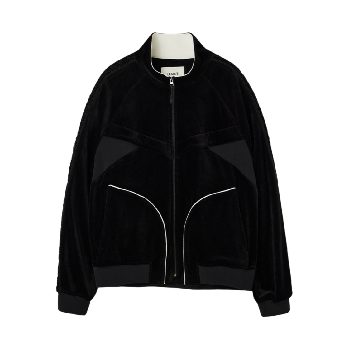 LE7SOU03-BK LEARVE Eclipse Velour Race Lining Track Jacket