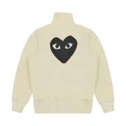 Play Comme des Garcons Big Black Heart Print Track Jacket Ivory