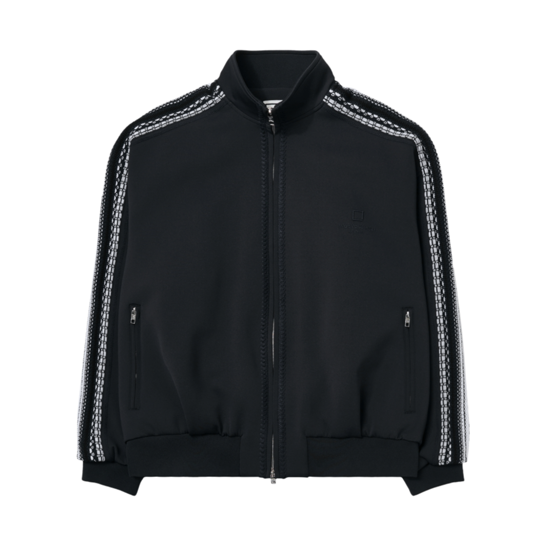 W251JP17927N Wooyoungmi Knit Detail Track Jacket Navy - 25SS