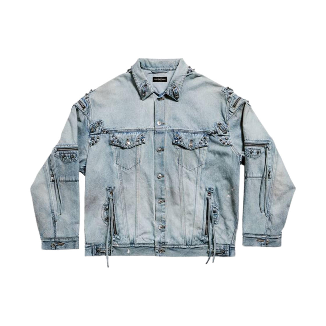 764521TDW144016 Balenciaga Cagole Oversized Jacket Blue