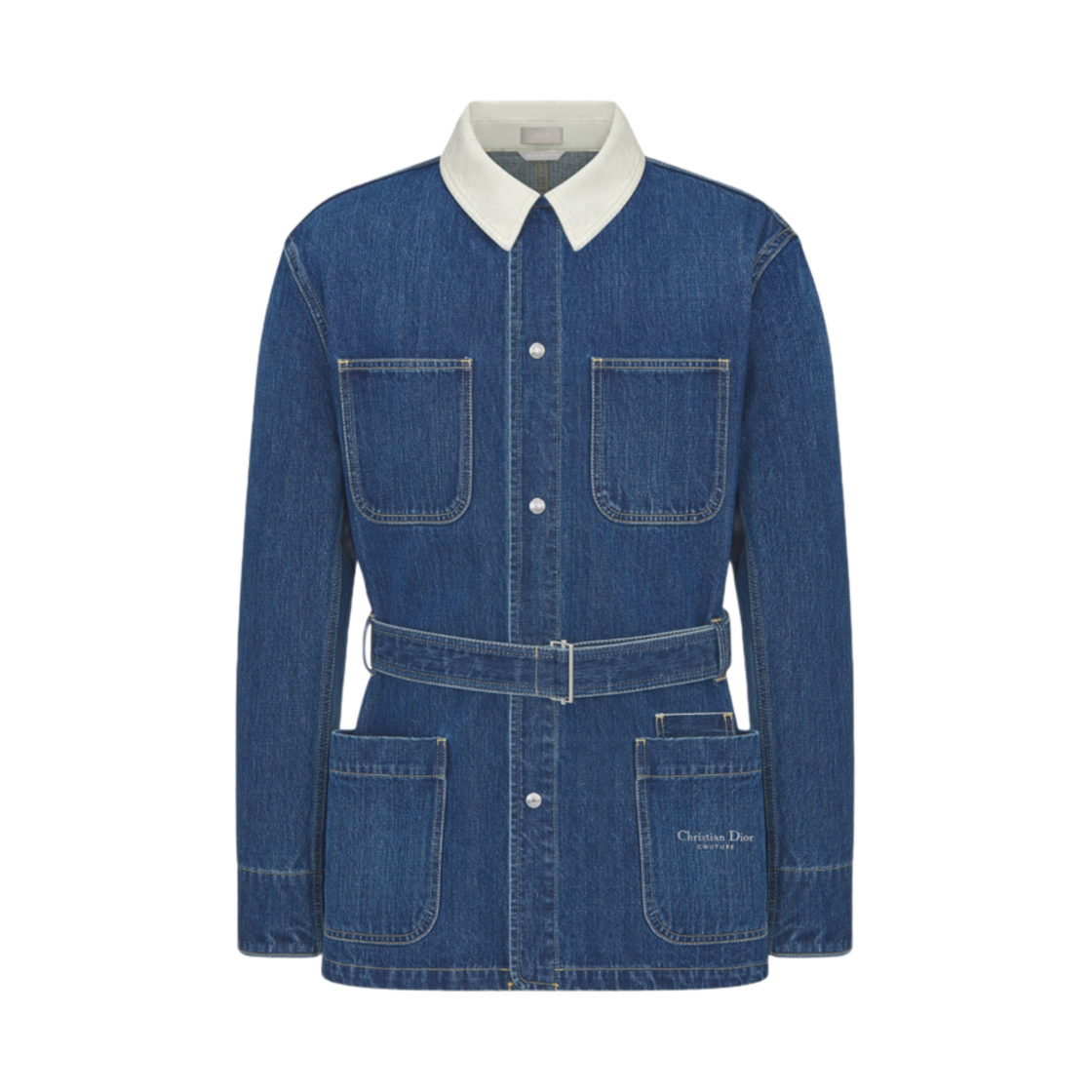 디올 코튼 데님 크리스찬 꾸뛰르 사파리 자켓 블루