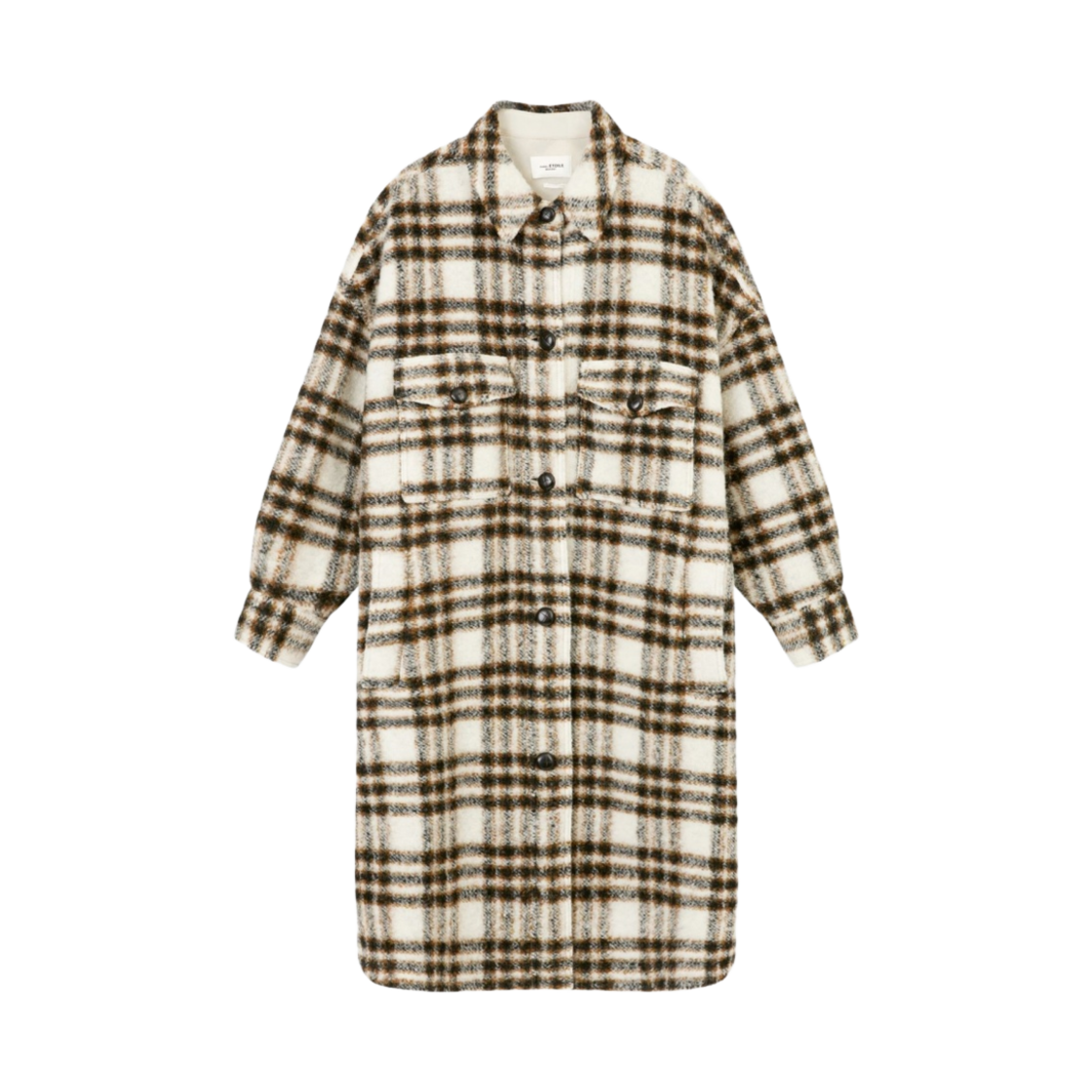 MA1298-22A012E-23EC (W) Isabel Marant Fontizi Checked Coat Ecru - 22FW