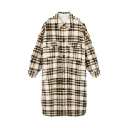 (W) Isabel Marant Fontizi Checked Coat Ecru - 22FW