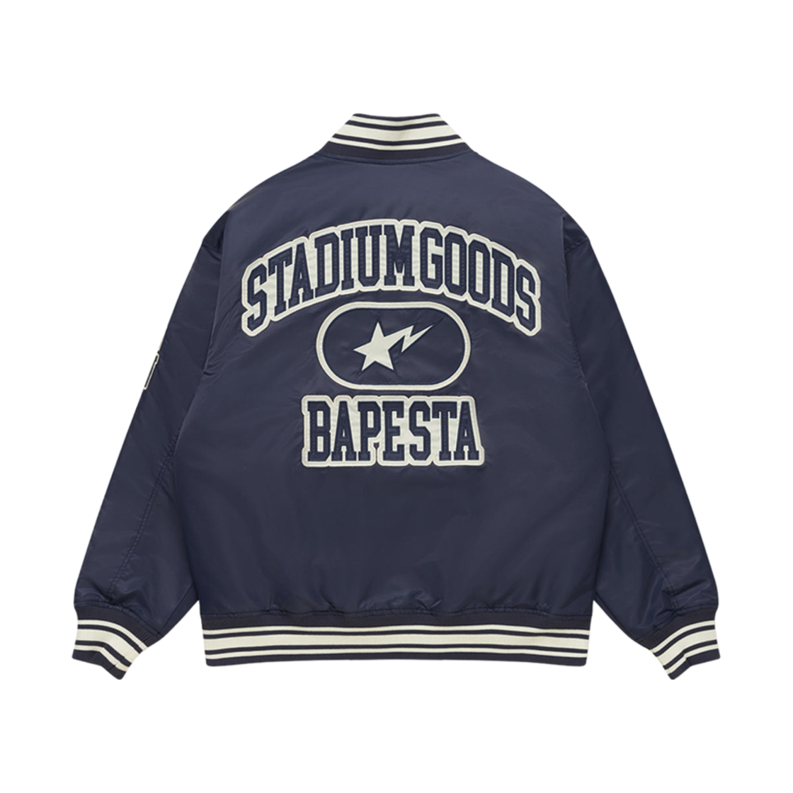 베이프 x 스타디움 굿즈 바시티 자켓 네이비(BAPE x Stadium Goods Varsity Jacket Navy) - 2