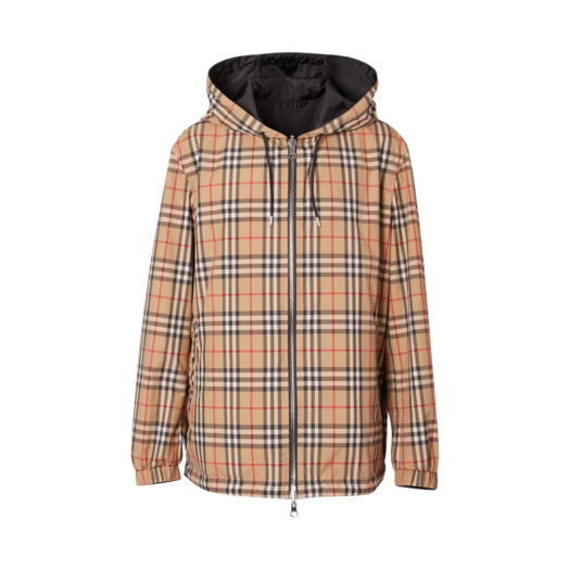 Burberry Reversible Vintage Check Hooded Jacket Archive Beige