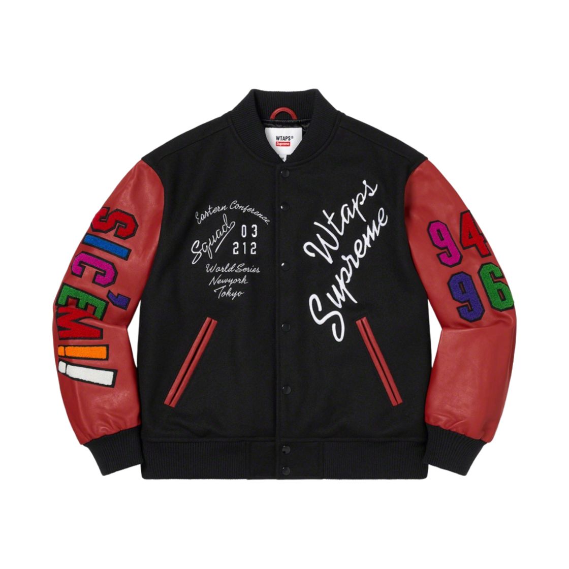 슈프림 x 더블탭스 바시티 자켓 블랙 - 21FW | Supreme | KREAM