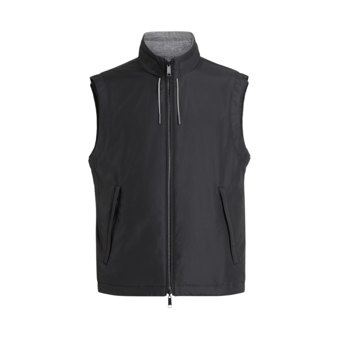 E7T33-7110B-001 Zegna Nylon Reversible Vest Black Grey