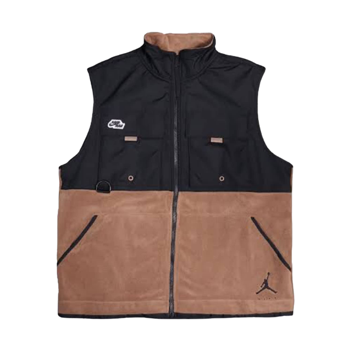 조던 점프맨 풀 집 베스트 아키오 브라운 블랙 - 아시아(Jordan Jumpman Full Zip Vest Archaeo Brown Black - Asia) - 1