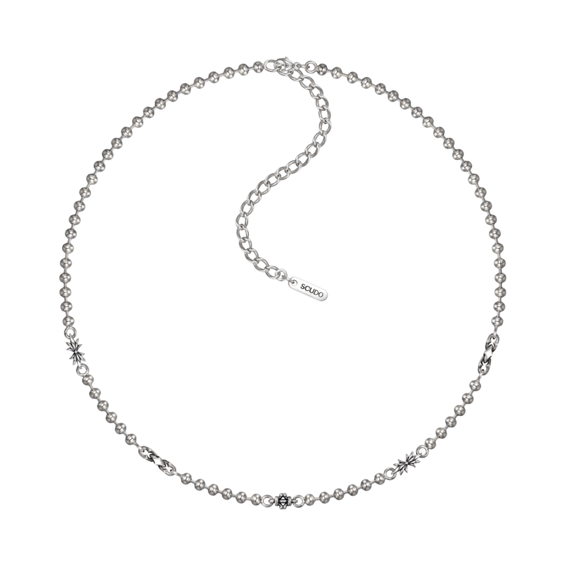 SBN. 2402 Scudo Ballchain 5piece Signature Link Necklace