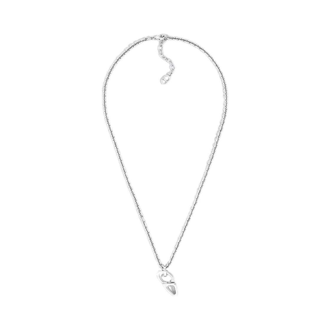 디올 CD30 펜던트 네클리스 실버 피니쉬 브래스