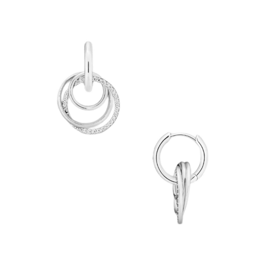 291156C01 (W) Pandora Family Always Encircled Hoop Earrings Sterling Silver Clear