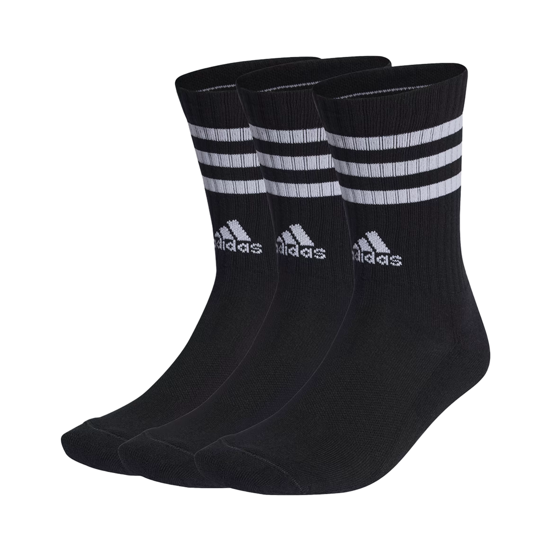 IC1321 Adidas 3S Cushioned Crew Socks Black White (3 Pack)