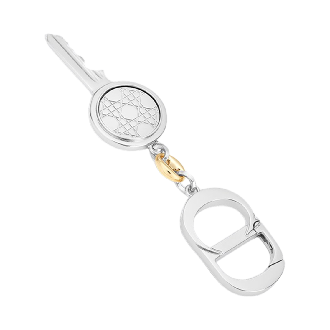 디올 까나쥬 키링 실버 앤 골드 피니쉬 브라스(Dior Cannage Key Ring Silver and Gold Finish Brass) - 2