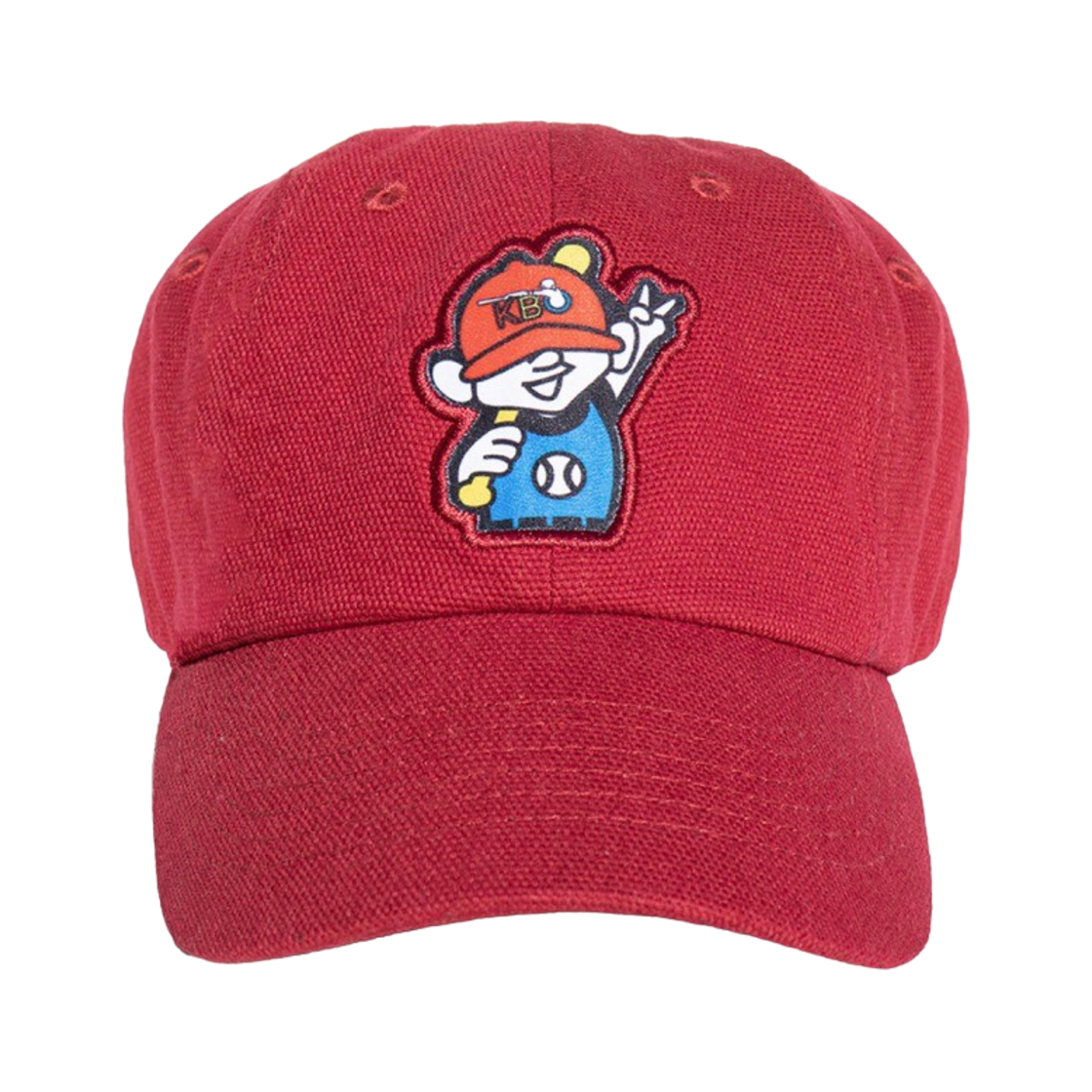 [KREAM 단독] 오버더피치 x KBO 40주년 캐릭터 로고 캡 레드([KREAM 단독] Over The Pitch x KBO The 40th Anniversary Character Logo Cap Red)
