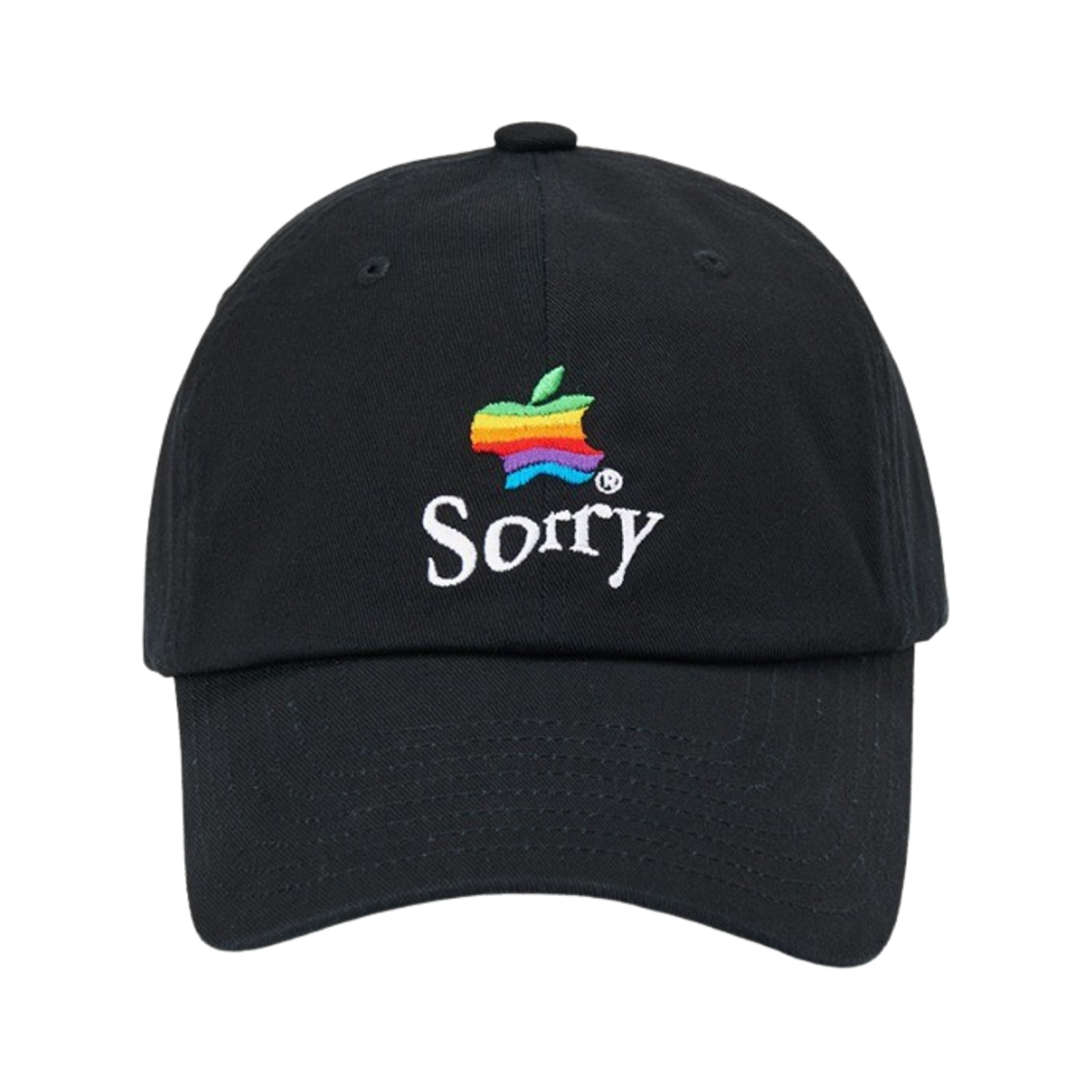 2202TMHA013OBK Typing Mistake Sorry Embroidery Ball Cap Black - 22FW
