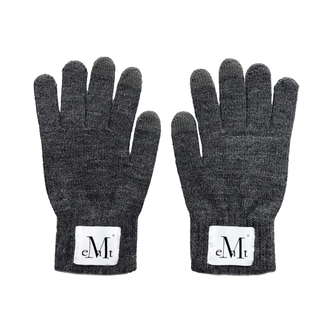 P00000RL_12 MUCENT Fairy Signature Knit Gloves Short Charcoal