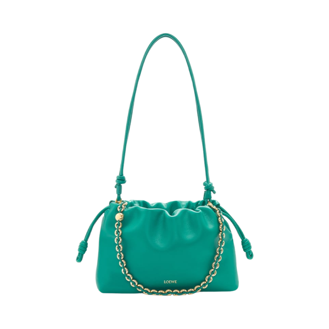 로에베 미디움 플라멘코 퍼스 백 인 멜로우 나파 램스킨 에메랄드 그린(Loewe Medium Flamenco Purse Bag In Mellow Nappa Lambskin Emerald Green) - 5