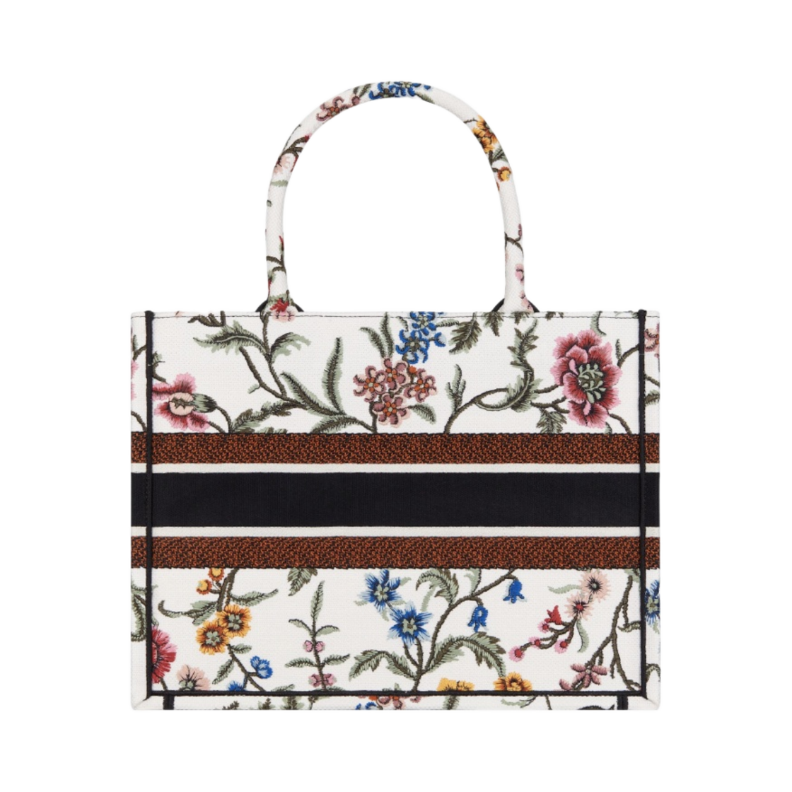 디올 미디움 북 토트백 화이트 멀티컬러 디올 쁘띠 플레르 자수(Dior Medium Book Tote Bag White Multicolor Dior Petites Fleurs Embroidery) - 2