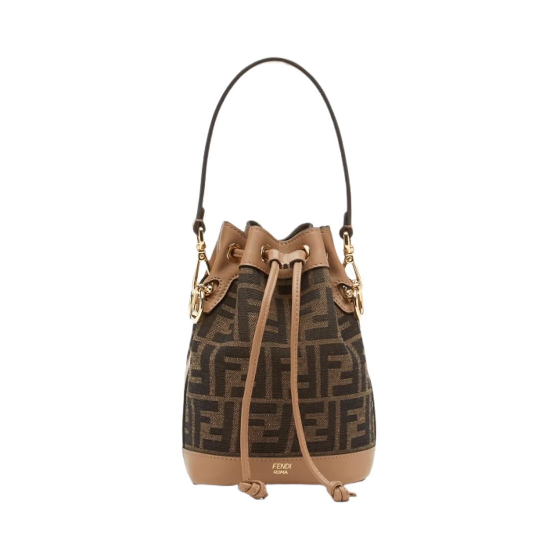 8BS093ALP3F1AOE Fendi Mon Tresor FF Fabric Mini Bag Brown