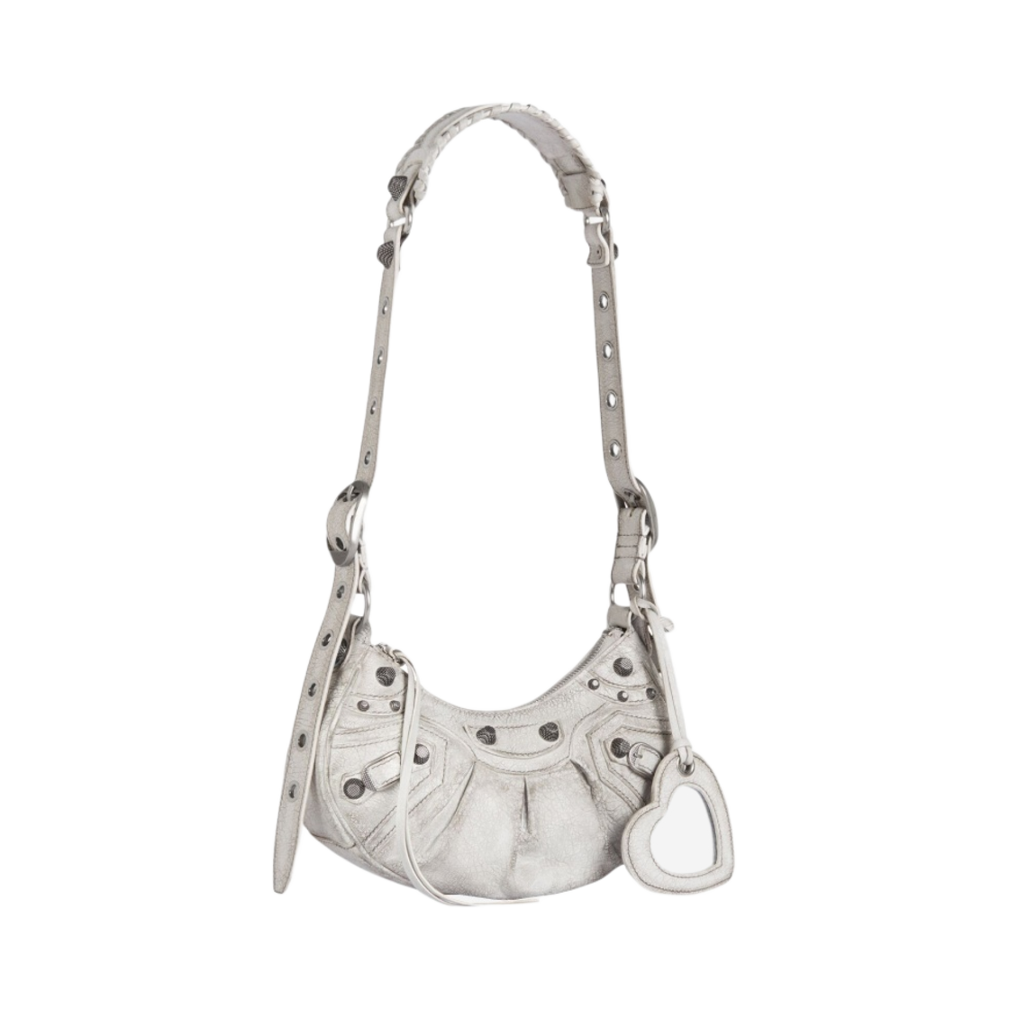 발렌시아가 르 카골 XS 숄더백 더티 이펙트 옵틱 화이트(Balenciaga Le Cagole XS Shoulder Bag Dirty Effect Optic White) - 2