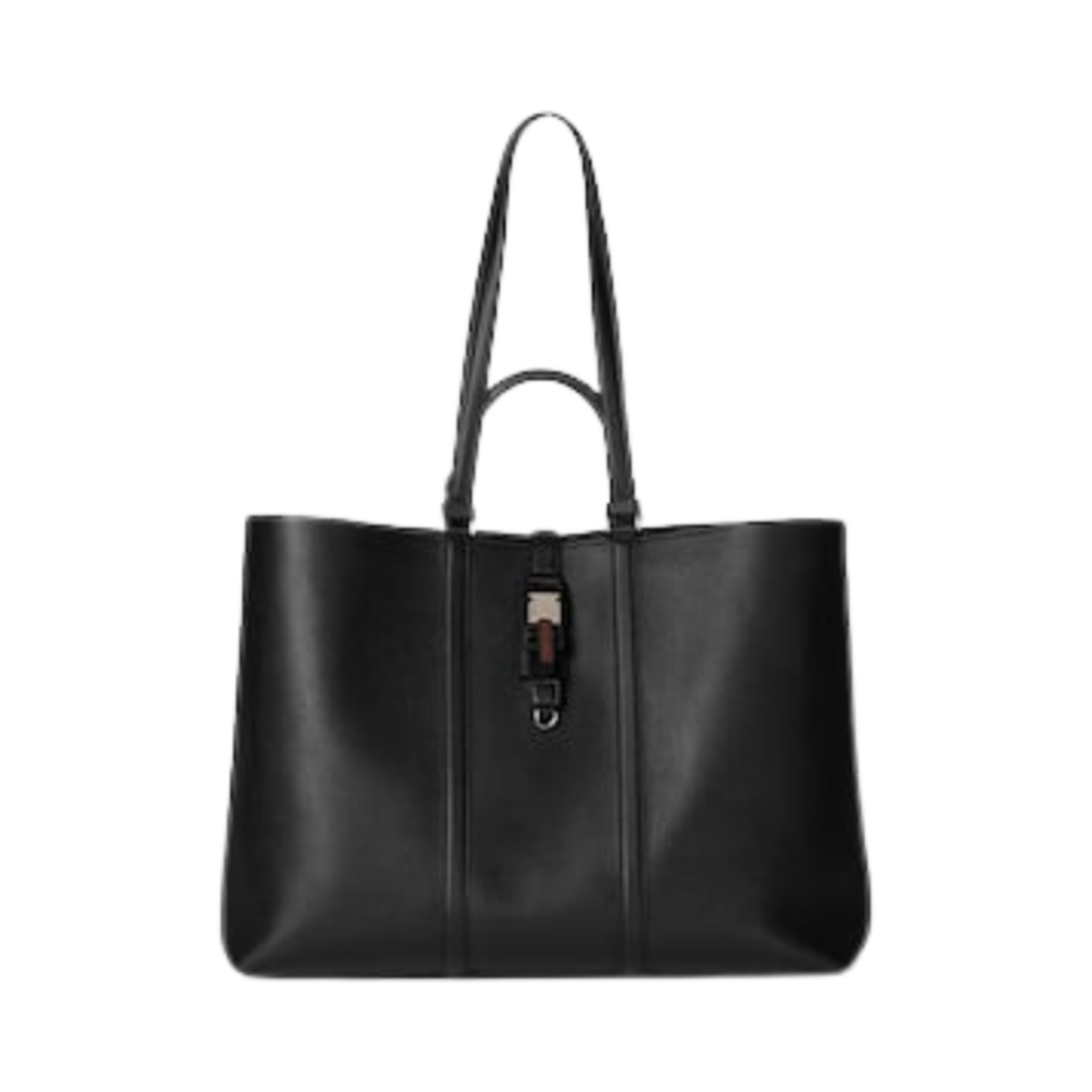 816753-AAEF6-1042 Gucci Large Tote Bag with Web Black