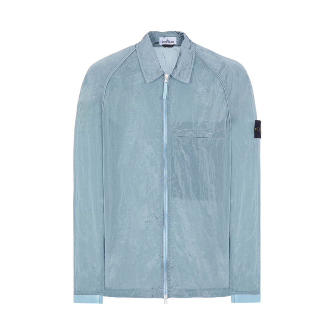 스톤 아일랜드 12321 나일론 메탈 가먼트 다이드 패커블 오버셔츠 아쿠아 - 22SS