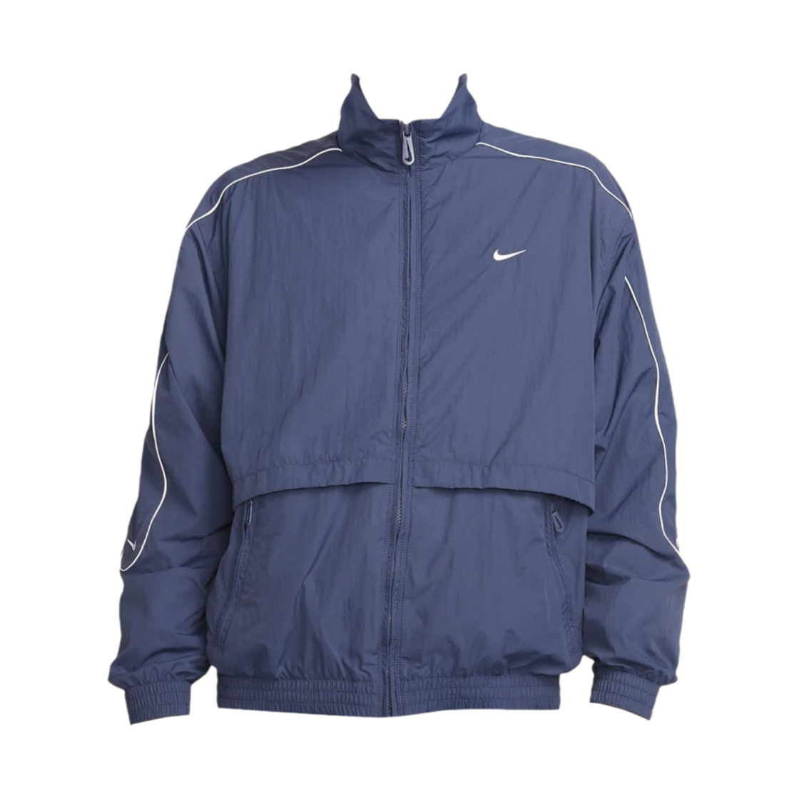 나이키 NSW 솔로 스우시 우븐 트랙 자켓 썬더 블루 - 아시아(Nike NSW Solo Swoosh Woven Track Jacket Thunder Blue - Asia)