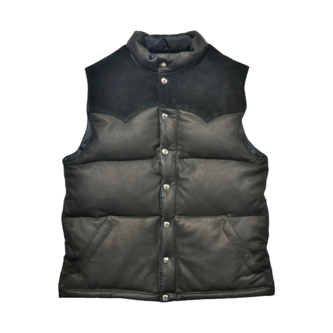 MJ22119-030 The Real McCoy's Deerskin Down Vest Black