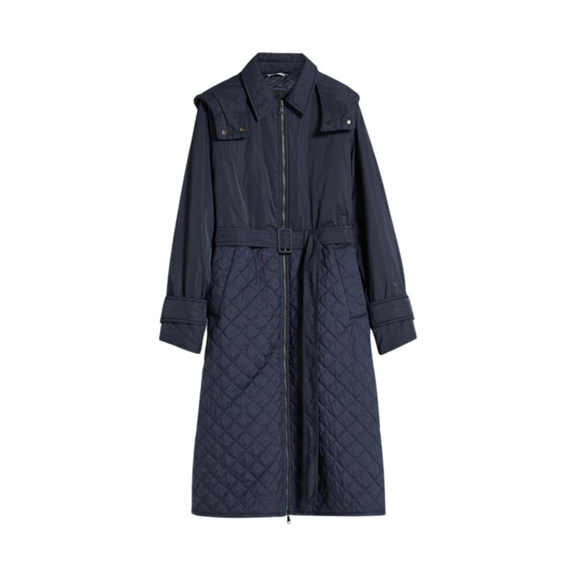 OLGA-002 (W) Weekend Max Mara Olga Padded Coat In Showerproof Fabric Navy