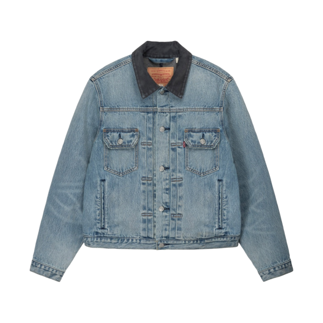 스투시 x 리바이스 엠보스드 트러커 자켓 인디고(Stussy x Levi's Embossed Trucker Jacket Indigo)