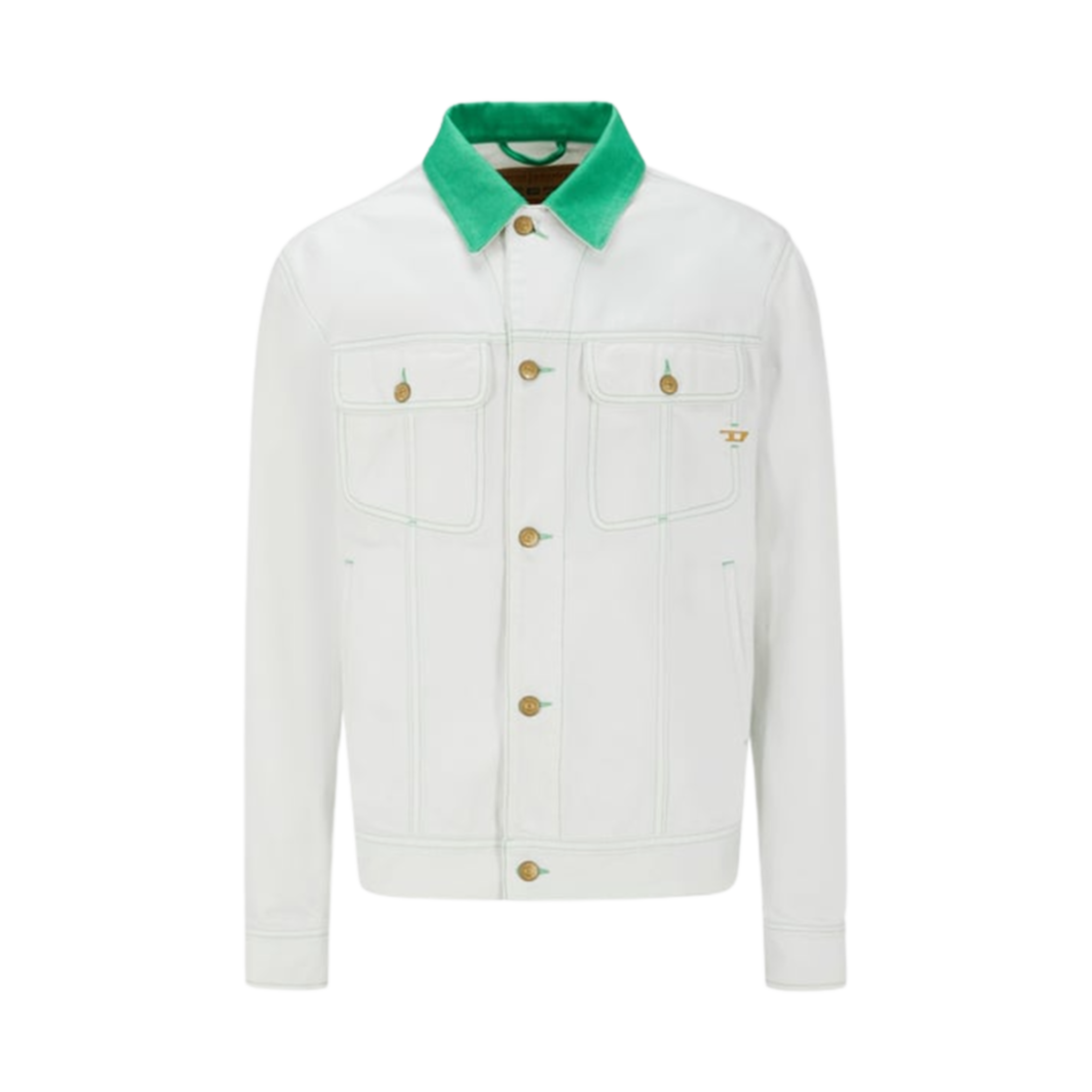 디젤 Pt-D-바르시 지아카 데님 자켓 화이트 그린