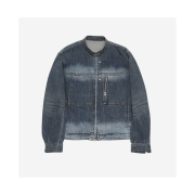 [KREAM 단독] Haleine Sand Blushed Denim Biker Jacket Ash Blue Oil