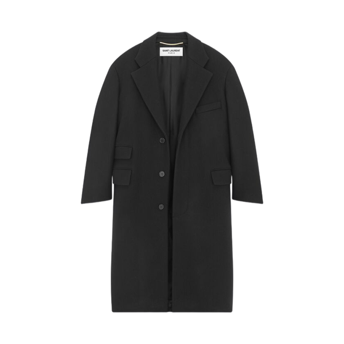 (W) 생로랑 오버사이즈 코트 울 블랙((W) Saint Laurent Oversized Coat In Wool Black) - 2