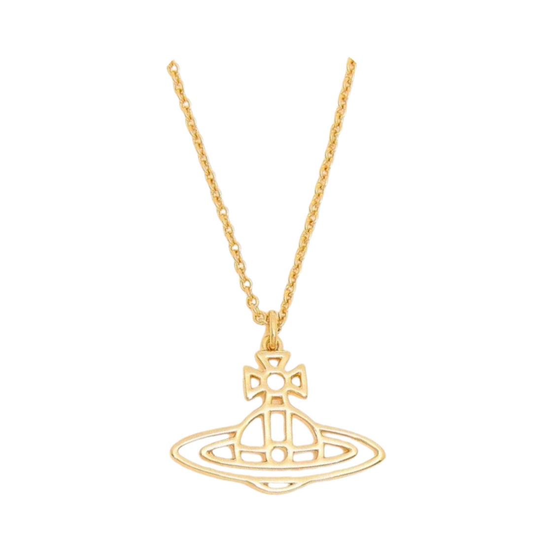 비비안 웨스트우드 씬 라인 플랫 오브 펜던트 골드