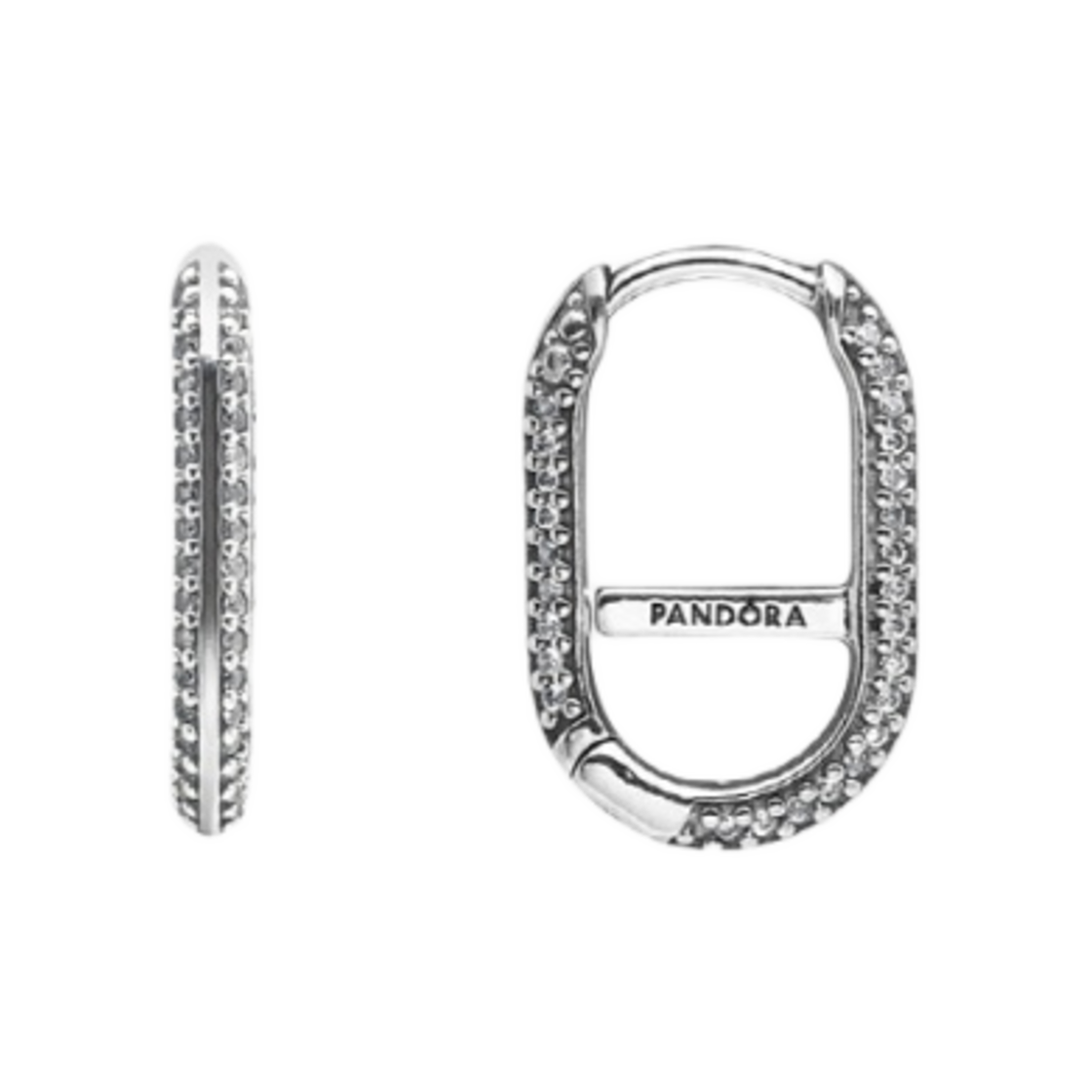 299682C01 (W) Pandora ME Pave Link Earring Sterling Silver Clear