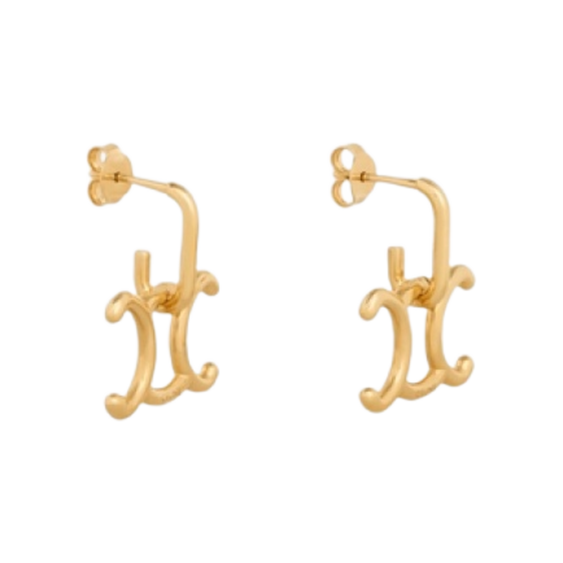 셀린느 트리옹프 락 귀걸이 브라스 골드 피니쉬 골드(Celine Triomphe Lock Earrings in Brass with Gold Finish Gold) - 2