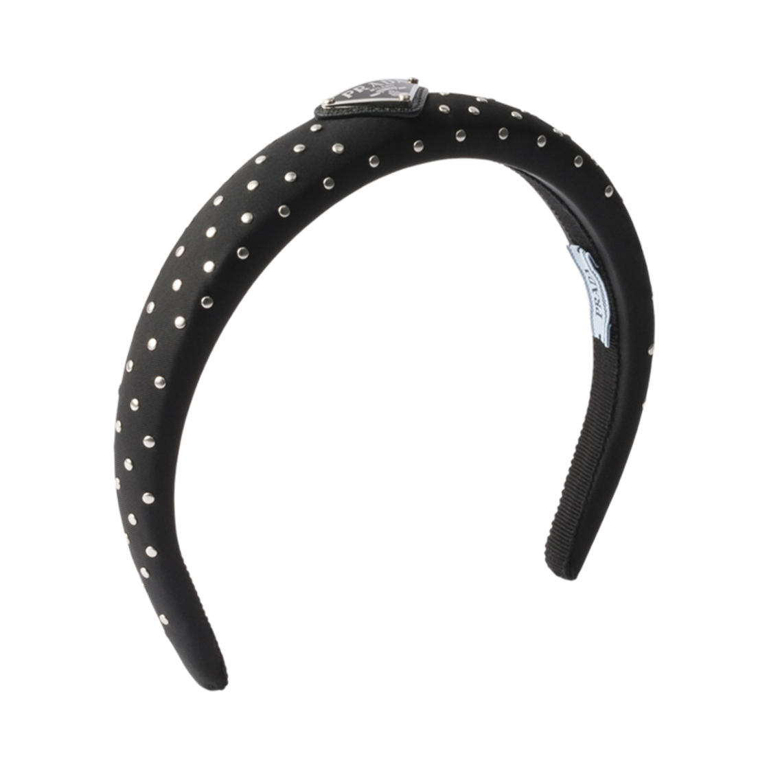 (W) 프라다 스터디드 리나일론 헤드밴드 블랙((W) Prada Studded Re-Nylon Headband Black) - 1