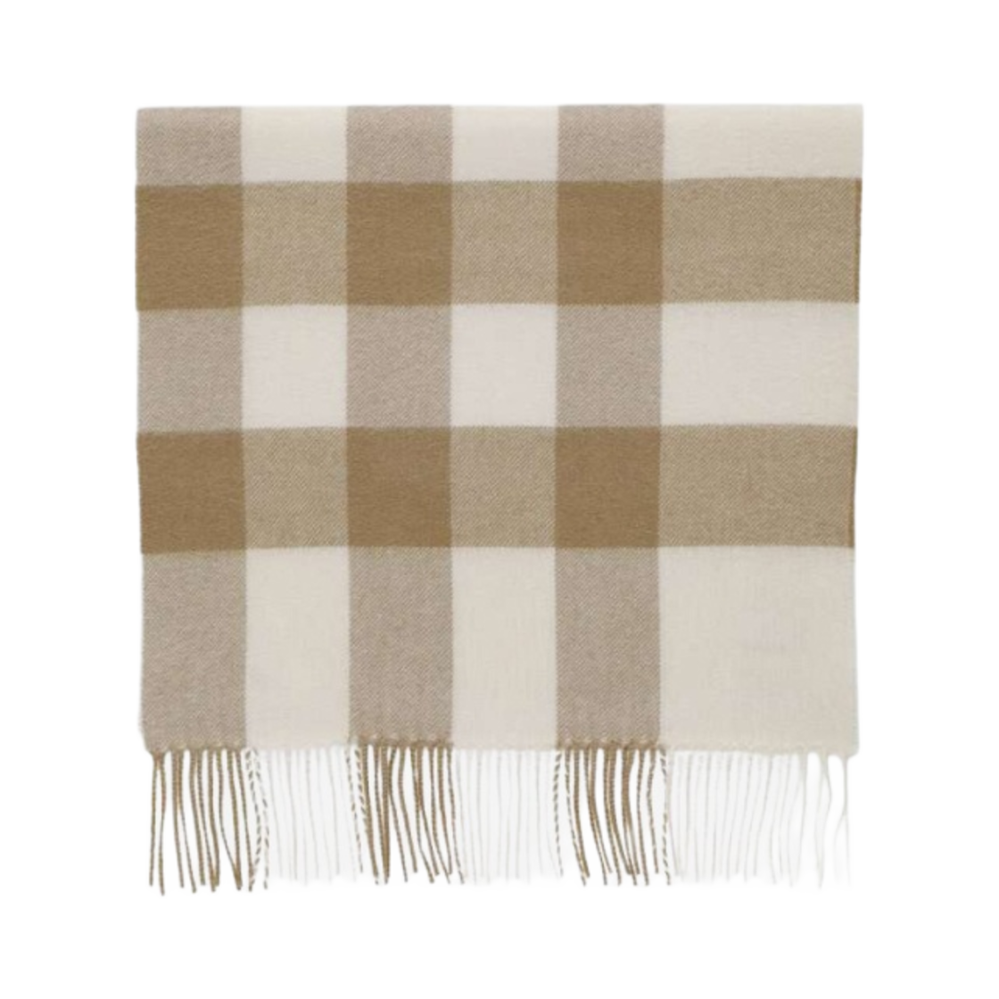 (W) 버버리 체크 캐시미어 머플러 화이트((W) Burberry Check Cashmere Muffler White) - 1