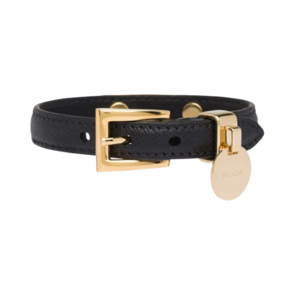 (W) 프라다 사피아노 레더 브레이슬릿 블랙((W) Prada Saffiano Leather Bracelet Black) - 1