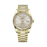 Rolex Day-Date 40mm 228238 Diagonal Motif Silver President