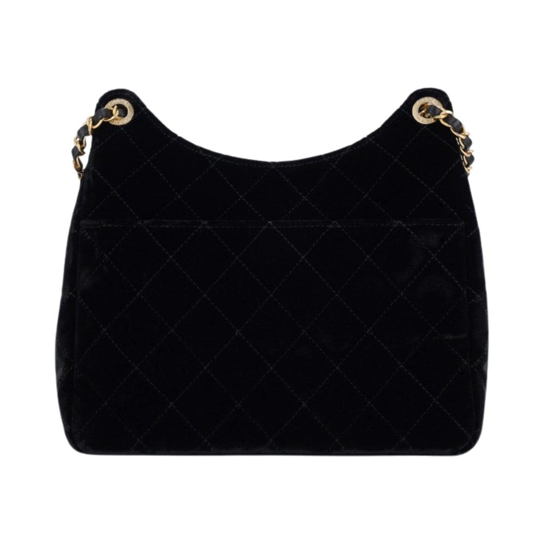 샤넬 호보 핸드백 벨벳 & 골드 메탈 블랙(Chanel Hobo Handbag Velvet & Gold Black) - 2
