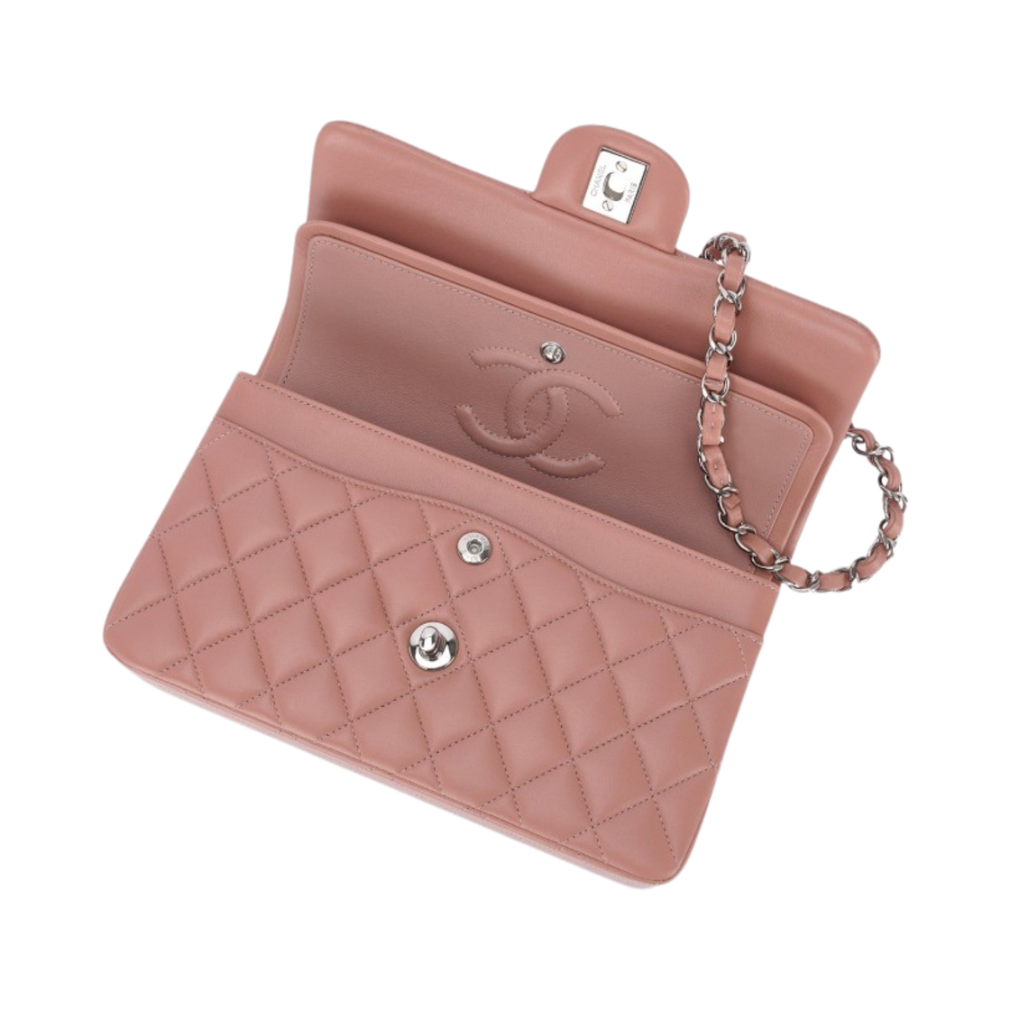 샤넬 클래식 스몰 플랩백 램스킨 & 실버 메탈 다크 핑크(Chanel Small Classic Handbag Lambskin & Silver Dark Pink) - 3