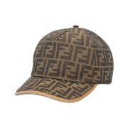 Fendi FF Jacquard Fabric Semi-Stiff Peak Baseball Cap Brown