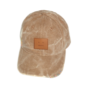 Acne Studios Leather Face Patch Cap Toffle Brown