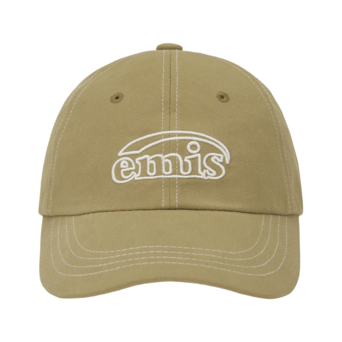 이미스 화이트 스티치 볼캡 카키 베이지