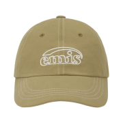 Emis White Stitch Ball Cap Khaki Beige